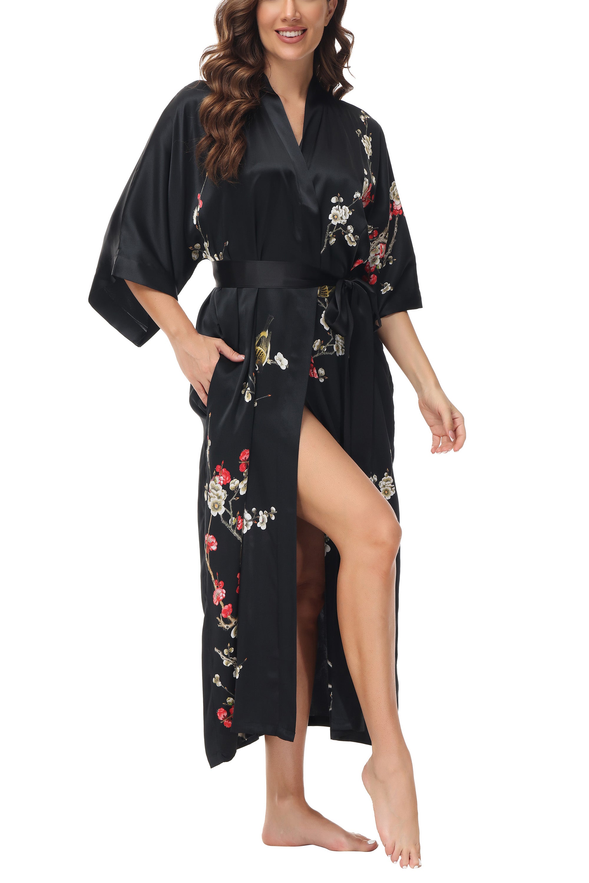 OSCAR ROSSA Women's Silk Sleepwear 100% Silk Charmeuse Long Robe