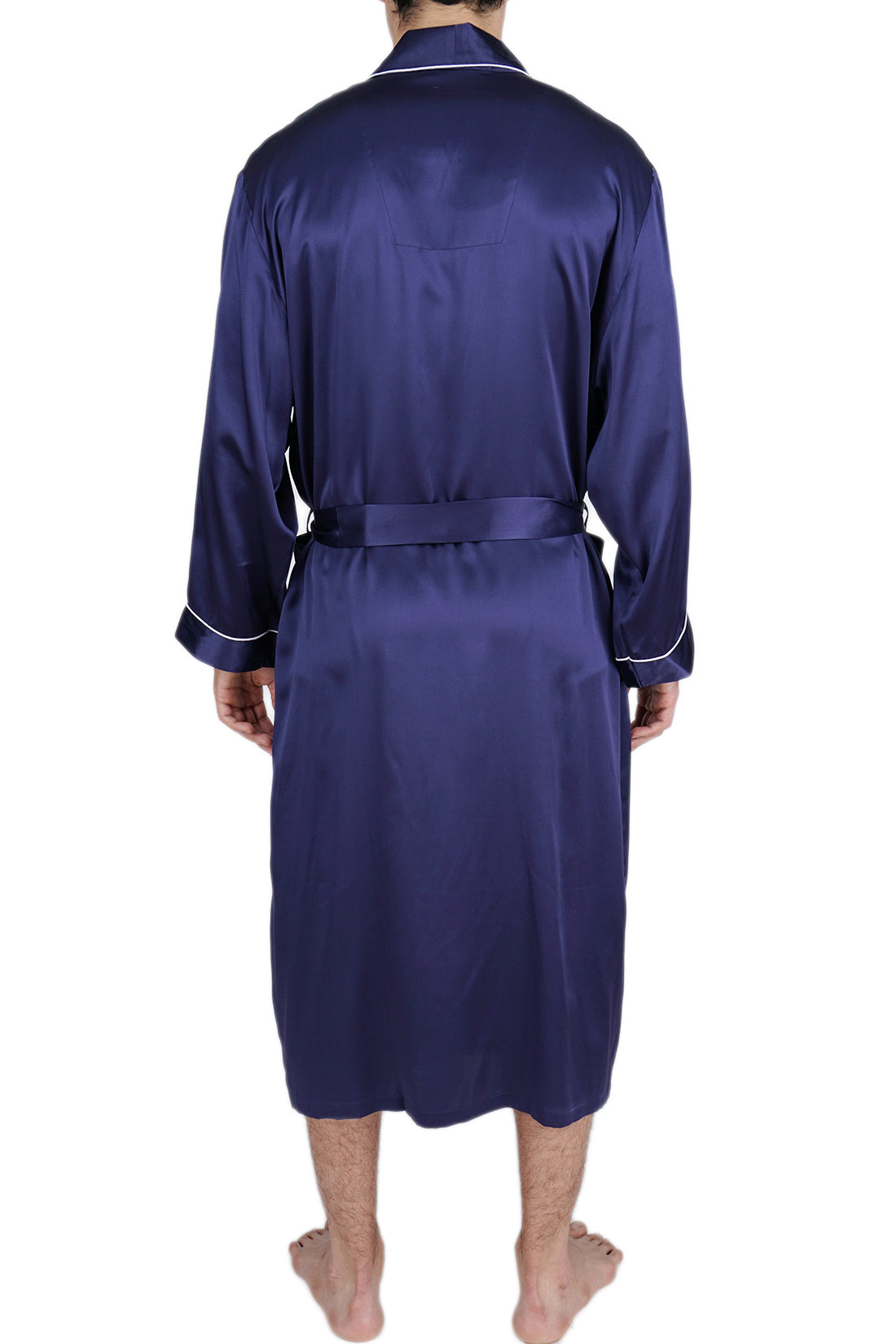 OSCAR ROSSA Women's Silk Sleepwear 100% Silk Charmeuse Long Robe Kimono -  Plum Blossom Black / M/L